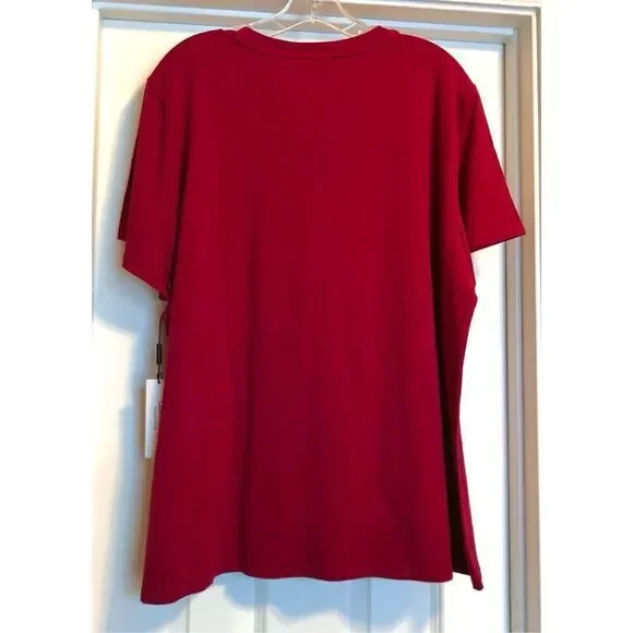 CALVIN KLEIN - NWT - L Sz 2X Performance Short Sleeve Logo Tee in Chianti - Picture 5 of 14